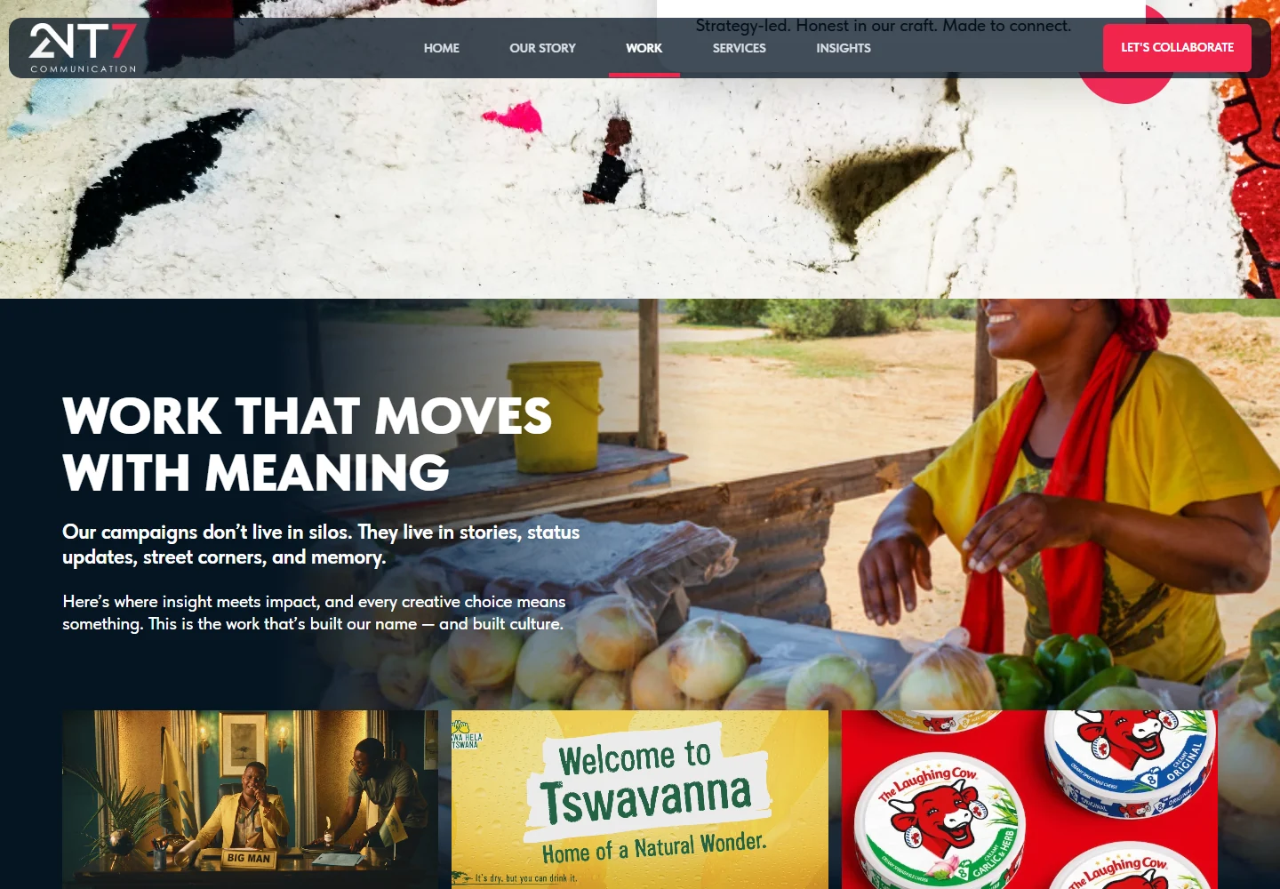 2NT7 Communication: Campaign portfolio section of the 2NT7 website