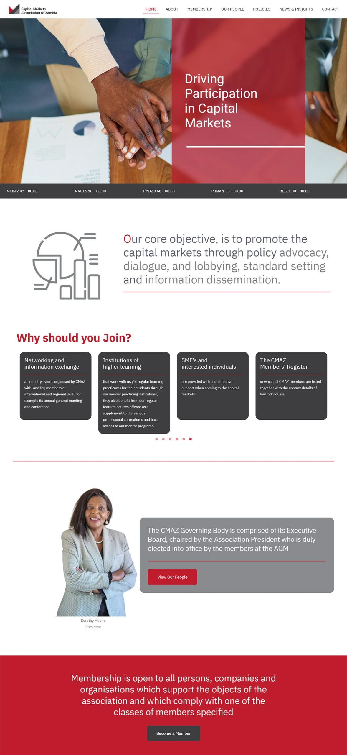 Capital Markets Association of Zambia: Capital markets association homepage