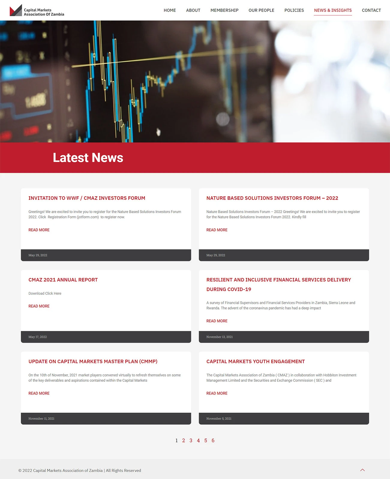Capital Markets Association of Zambia: News and updates webpage