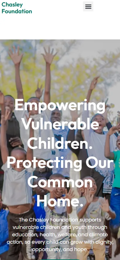 Chasley Foundation: Mobile homepage opening