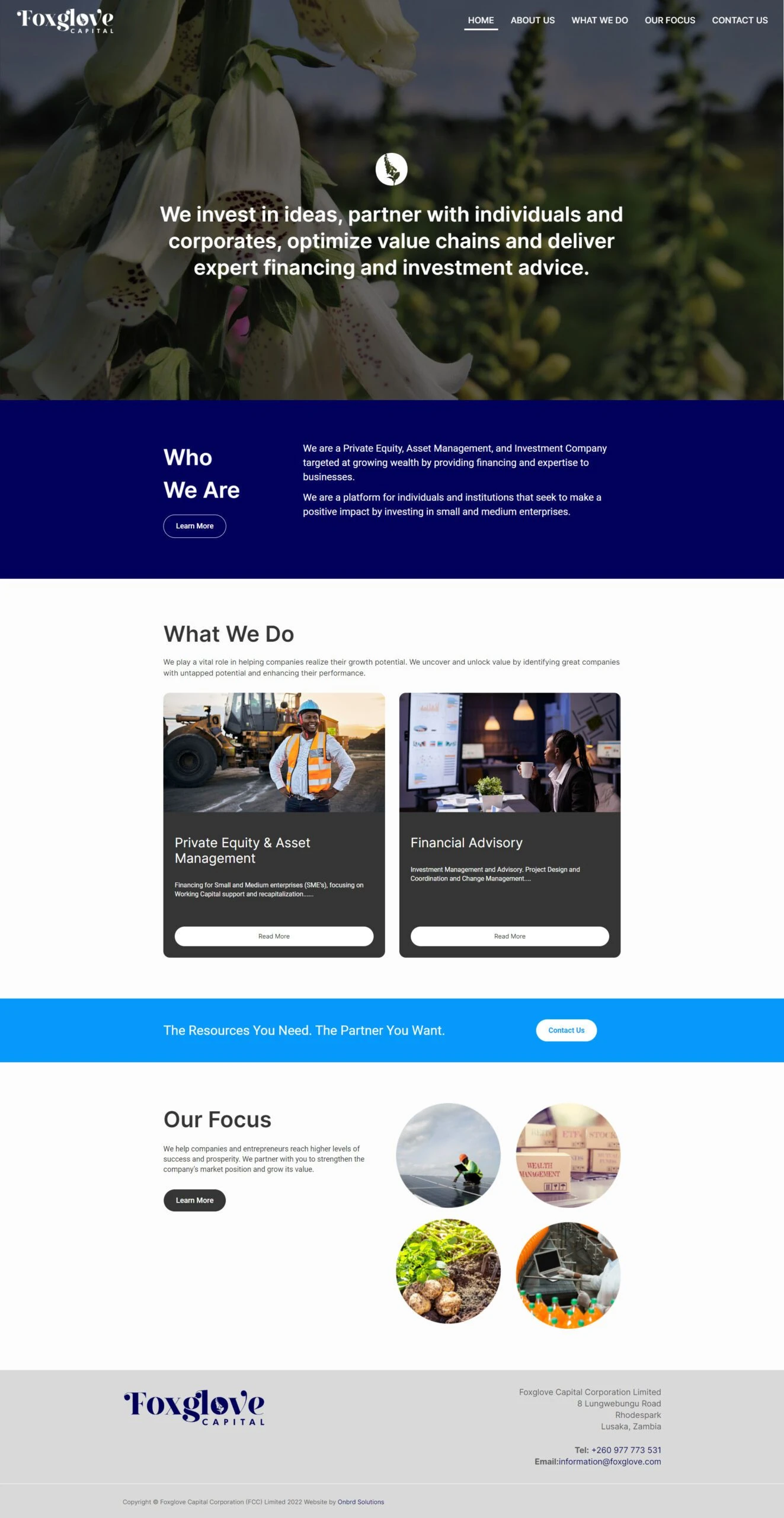 Foxglove: Investment company homepage