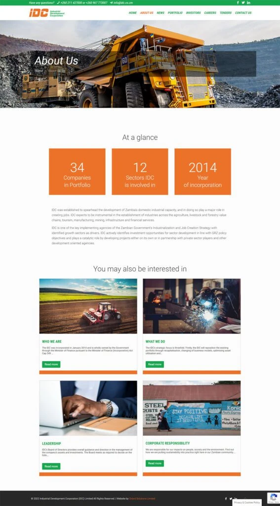 Industrial Development Corporation: About IDC webpage