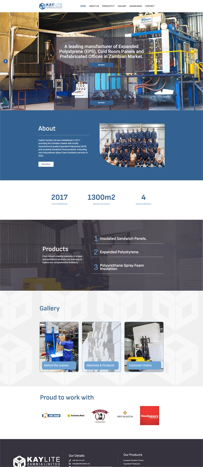 Kaylite Zambia: Manufacturing company homepage