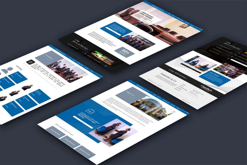 Malambo & Co: Website page layouts