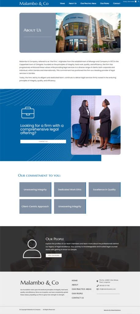 Malambo & Co: About the firm webpage