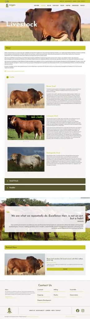 Mutanda Farms: Livestock operations webpage