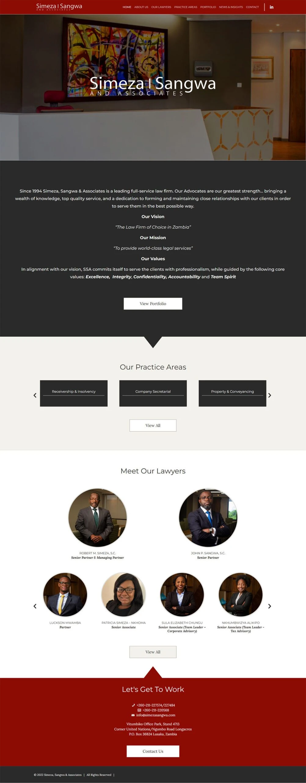 Simeza, Sangwa & Associates: Law firm homepage