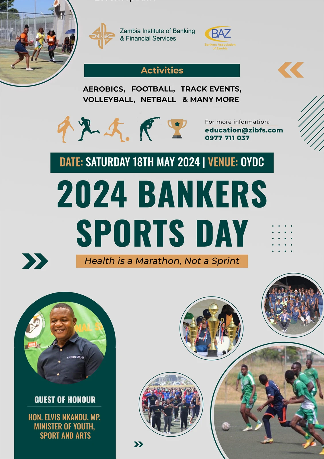 Zambia Institute of Banking & Financial Services: 2024 Bankers Sports Day artwork